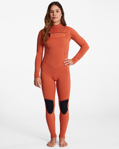 0 4/3mm Salty Dayz 2022 - Chest-Zip-Neoprenanzug für Frauen Orange ABJW100122 Billabong