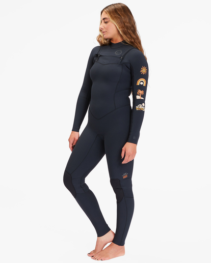 2 4/3 Salty Dayz Natural Chest Zip Wetsuit Black ABJW100161 Billabong