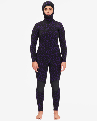 7 6/5 Furnace Chest Zip Hooded Wetsuit Black ABJW200105 Billabong