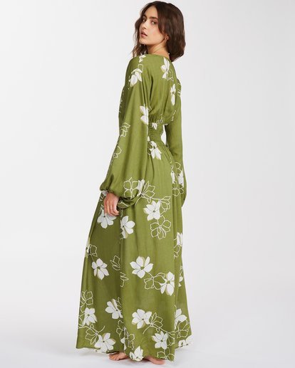 3 Night Bloom Dress Green ABJWD00151 Billabong