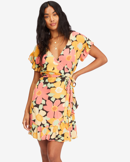 0 Wrap And Roll Woven Dress Multicolor ABJWD00247 Billabong