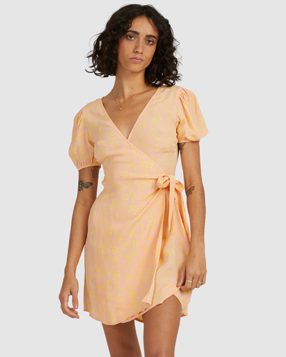 1 Hot Tropics Wrap Mini Dress  ABJWD00413 Billabong