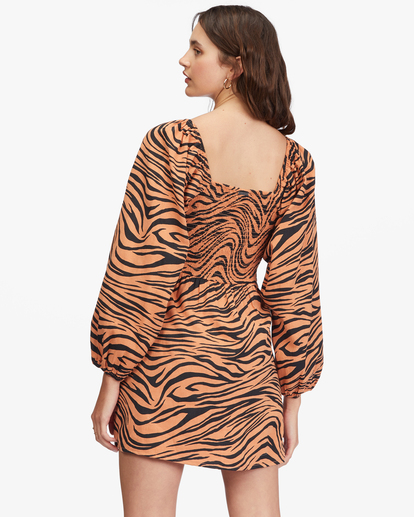 3 Feeling Flirty Long Sleeve Mini Dress Brown ABJWD00505 Billabong