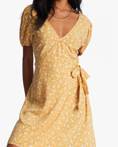 5 Hot Tropics - Vestido mini cruzado para Mulher Amarelo ABJWD00524 Billabong