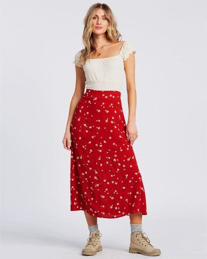 billabong red skirt