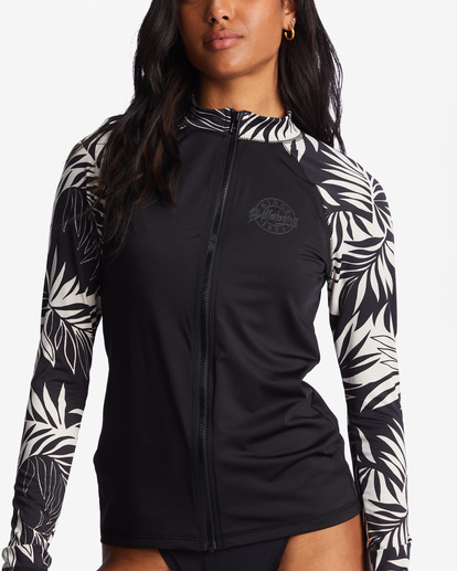 4 Core UPF 50 Long Sleeve Zip-Up Rashguard Black ABJWR00229 Billabong