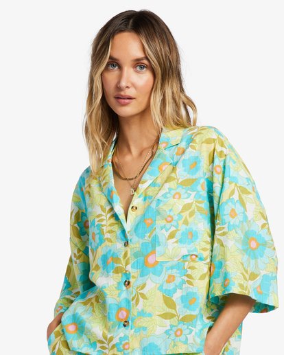 5 All Good Button-Down Top Blue ABJWT00179 Billabong