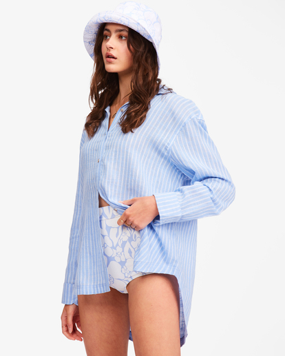 3 Good To Go Button-Down Top. Blue ABJWT00250 Billabong