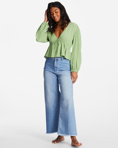 1 Time Goes By Long Sleeve Crop Top Green ABJWT00332 Billabong