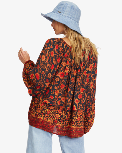 2 Peace & Love Long Sleeve Blouse Black ABJWT00337 Billabong
