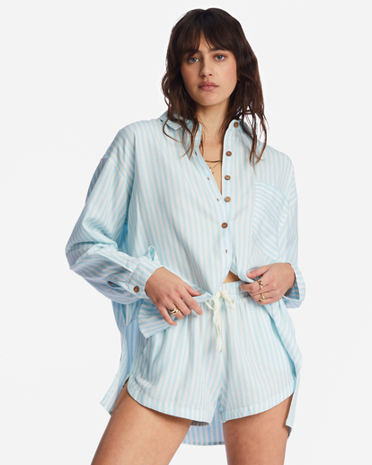 1 In The Tide Road Trippin - Chemise manches longues pour Femme Bleu ABJWT00382 Billabong