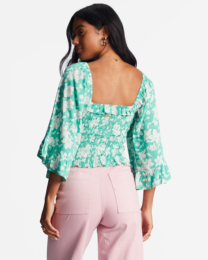 2 Be My Babe Bell Sleeve Top Green ABJWT00391 Billabong