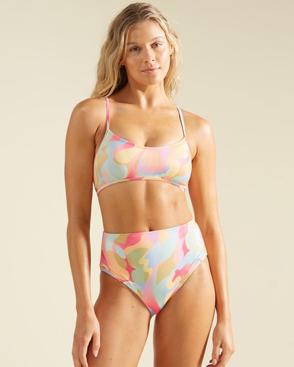 2 A/Div Lace Up Trilet Bikini Top Pink ABJX300468 Billabong