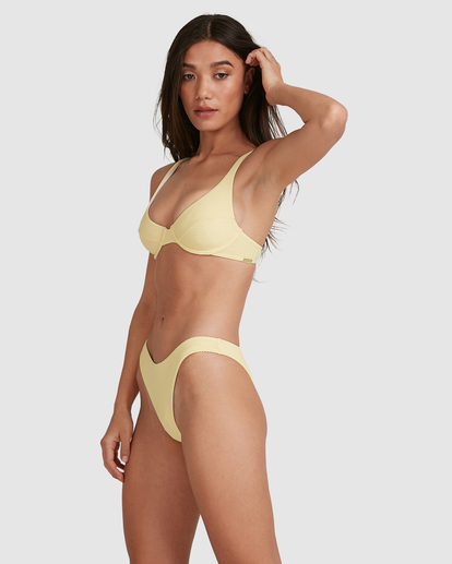 1 Tanlines Paneled Bra Bikini Top Yellow ABJX300476 Billabong
