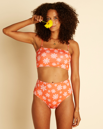 1 Wrangler Out West Dreamin Longer Reversible Tube Bikini Top Orange ABJX300583 Billabong