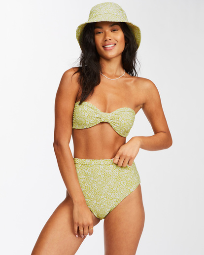 5 Little Whispers High Retro High-Waisted Bikini Bottoms Green ABJX400444 Billabong
