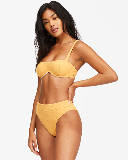 6 So Dazed Maui Rider High-Waisted Bikini Bottoms Yellow ABJX400448 Billabong