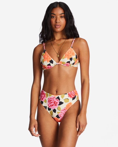 2 Magic Gardens High-Rise Maui Rider Bikini Bottoms White ABJX400684 Billabong