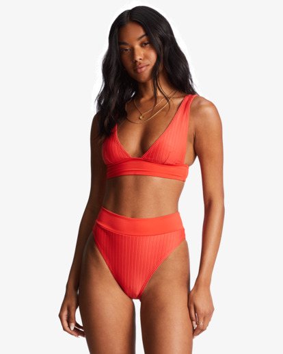 2 Lined Up Rise - Braguita de Bikini para Mujer Rojo ABJX400823 Billabong