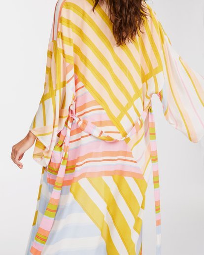 3 Head Over Heels Kimono Beach Cover-Up White ABJX600149 Billabong