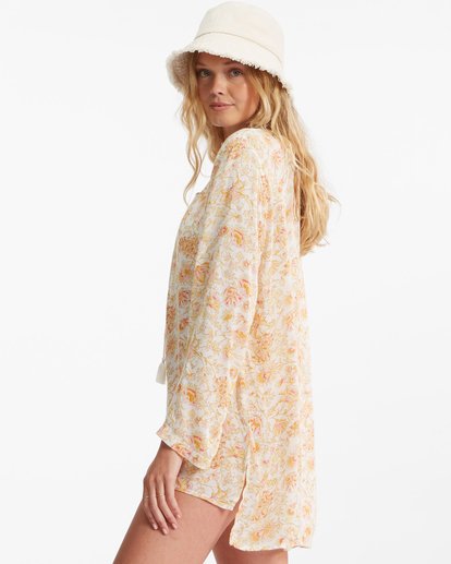 1 Blue Skies Gauze Beach Cover-Up White ABJX600164 Billabong