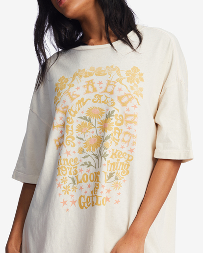 3 Lets Get Lost Oversized Graphic Boyfriend T-Shirt White ABJZT00947 Billabong