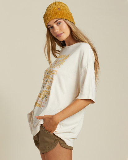 1 Lets Get Lost Oversized Graphic Boyfriend T-Shirt White ABJZT00947 Billabong