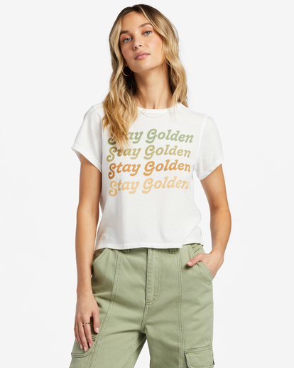 0 Stay Golden T-Shirt White ABJZT01132 Billabong