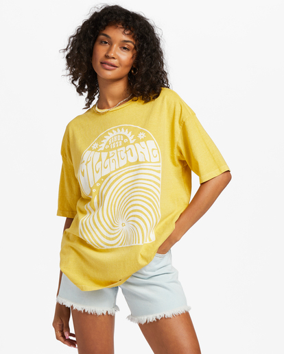 0 Hello Sunshine Oversized T-Shirt Yellow ABJZT01136 Billabong