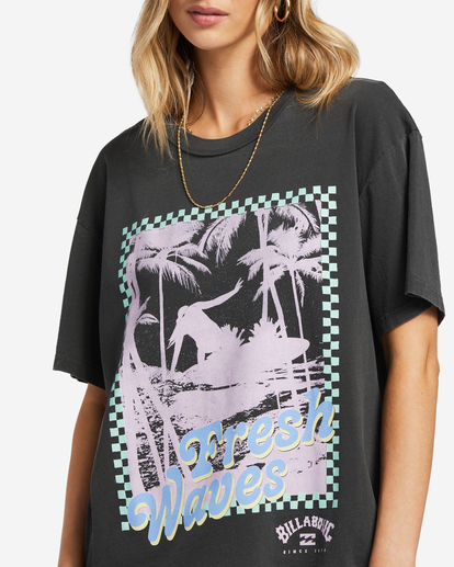 3 Fresh Waves Oversized T-Shirt Black ABJZT01153 Billabong