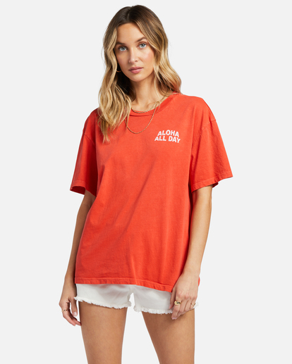 0 Aloha All Day Oversized T-Shirt Red ABJZT01156 Billabong