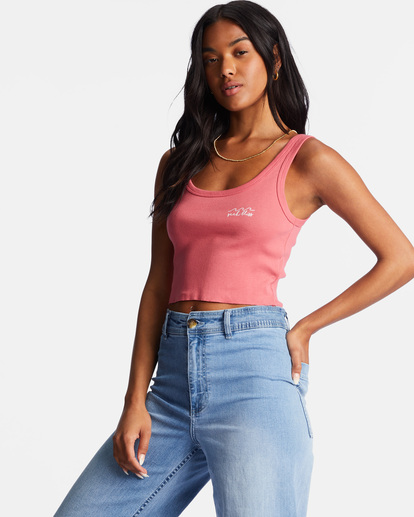 1 Keep Shining Cropped Tank Top Pink ABJZT01164 Billabong