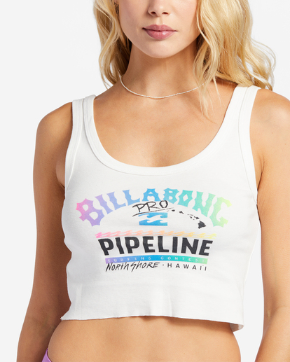 3 Pro Pipeline Cropped Tank Top White ABJZT01241 Billabong