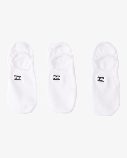 0 3-Pack Core No-Show Socks White ABYAA00169 Billabong