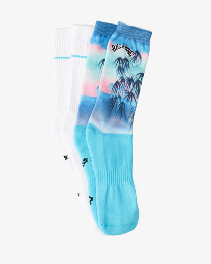1 2-Pack Tie-Dye Crew Socks Blue ABYAA00174 Billabong