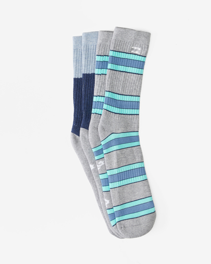 1 2-Pack Stripe Crew Socks Grey ABYAA00175 Billabong