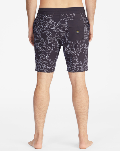 5 The Simpsons Family Keyline Lo Tide Boardshorts 19" Black ABYBS00293 Billabong