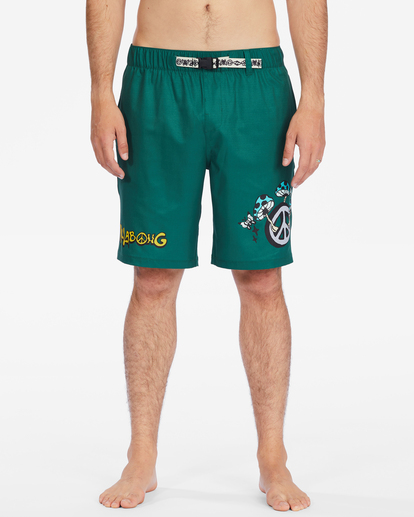 3 Sundays Placement Layback Boardshorts 19" Green ABYBS00338 Billabong