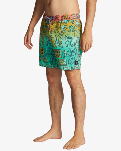 Lacoste keith sales haring swim trunks