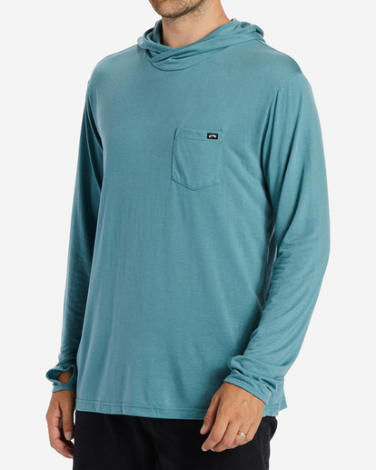 1 A/Div Equator Hooded Long Sleeve T-Shirt Blue ABYKT00172 Billabong