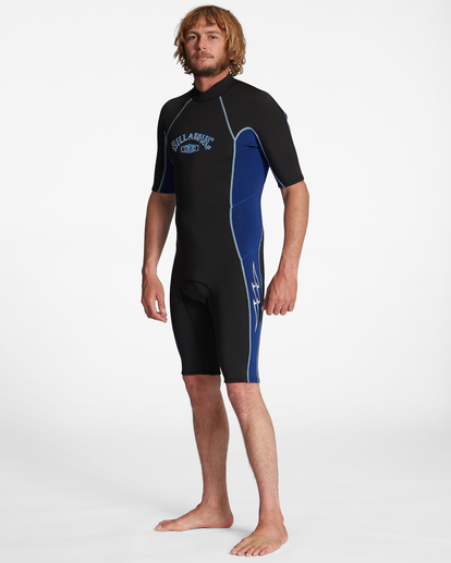 1 2/2mm Absolute Short Sleeve Back Zip Springsuit Blue ABYW500117 Billabong