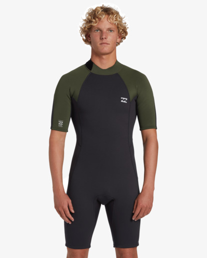 0 2mm Foil - Springsuit met Korte Mouw en Achterrits voor Heren Green ABYW500122 Billabong