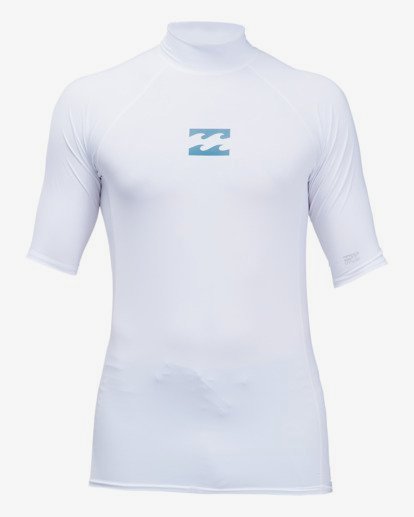1 All Day Wave Performance Fit UPF 50+ Short Sleeve Rashguard White ABYWR00114 Billabong