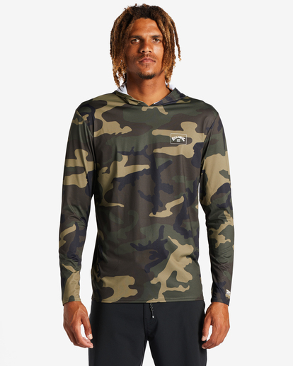 2 Arch Mesh Hooded UPF 50 Long Sleeve Rashguard Green ABYWR00174 Billabong