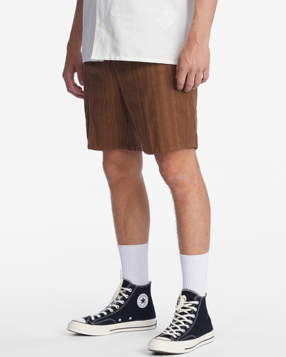 3 Wrangler Wesley Elastic Organic Cotton Walkshorts 19" Brown ABYWS00181 Billabong