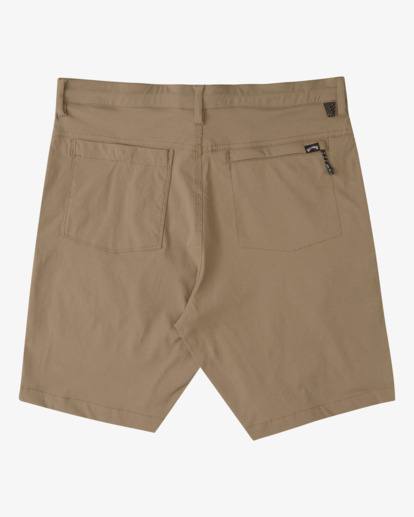 1 A/Div Surftrek Plus Organic Elastic Waist Shorts 19" Brown ABYWS00185 Billabong