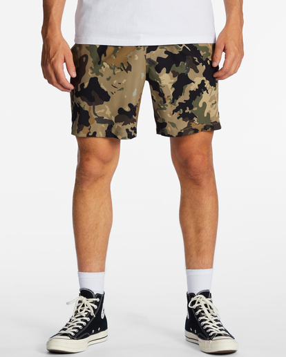 2 A/Div Surftrek Elastic Shorts 17" Green ABYWS00196 Billabong