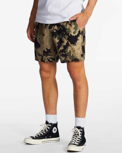 3 A/Div Surftrek Elastic Shorts 17" Green ABYWS00196 Billabong