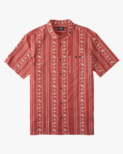 5 Sundays Jacquard Short Sleeve Shirt Red ABYWT00114 Billabong