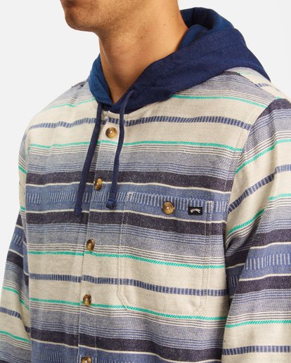 3 Baja Hooded Flannel Beige ABYWT00117 Billabong